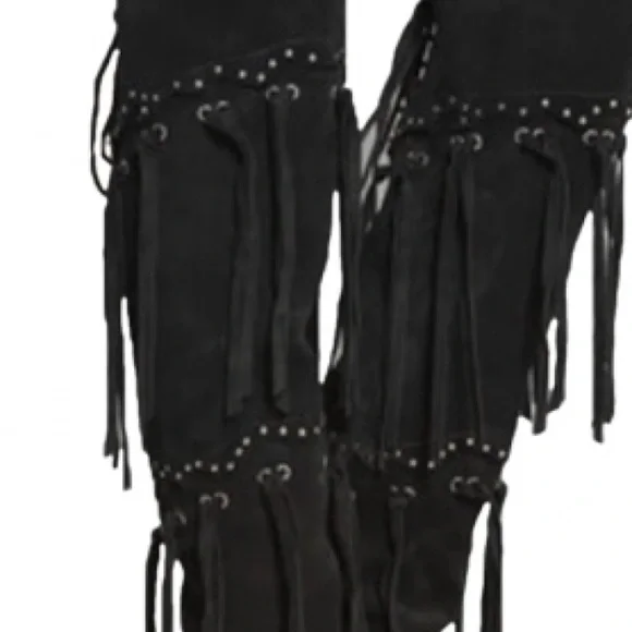 Giuseppe Zanotti Demi Studded Fringed Suede Boots - Picture 6 of 9